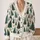 Teal Evergreen Trees and Snowflakes for Cozy Holiday Layering Through Winter Days All-over Print Knitted Cardigan - 2