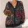 Abstract Botanical Blooms in Jewel Tones for Artistic Everyday Layering and Gifting All-over Print Knitted Cardigan - 4