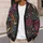 Abstract Botanical Blooms in Jewel Tones for Artistic Everyday Layering and Gifting All-over Print Knitted Cardigan - 5