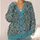 Teal Geometric Folk Motifs for Relaxed Everyday Layering and Weekend Style All-over Print Knitted Cardigan - 4