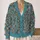 Teal Geometric Folk Motifs for Relaxed Everyday Layering and Weekend Style All-over Print Knitted Cardigan - 2