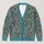 Teal Geometric Folk Motifs for Relaxed Everyday Layering and Weekend Style All-over Print Knitted Cardigan - 1