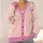 Pink Daisy Floral Blossoms for Romantic Everyday Layering in Women's Autumn Style All-over Print Knitted Cardigan - 4