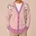 Pink Daisy Floral Blossoms for Romantic Everyday Layering in Women's Autumn Style All-over Print Knitted Cardigan - 6