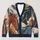 Abstract Horse Motif For Relaxed Weekend Layering, Equestrian Style For Everyday Wear All-over Print Knitted Cardigan - 1