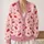 Red Cherry Heart Motif for Sweet Valentine Outfits and Everyday Romantic Layering All-over Print Knitted Cardigan - 2