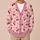 Red Cherry Heart Motif for Sweet Valentine Outfits and Everyday Romantic Layering All-over Print Knitted Cardigan - 6