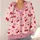 Red Cherry Heart Motif for Sweet Valentine Outfits and Everyday Romantic Layering All-over Print Knitted Cardigan - 4