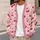 Red Cherry Heart Motif for Sweet Valentine Outfits and Everyday Romantic Layering All-over Print Knitted Cardigan - 5