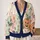Pastel Halloween Ghost Pumpkin Stars for Casual Autumn Outings and Everyday Wear for Women All-over Print Knitted Cardigan - 2