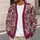 Vintage Raspberry Floral Blooms for Everyday Layering, Garden Brunch, and Cottage Style All-over Print Knitted Cardigan - 5