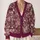 Vintage Raspberry Floral Blooms for Everyday Layering, Garden Brunch, and Cottage Style All-over Print Knitted Cardigan - 2