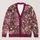 Vintage Raspberry Floral Blooms for Everyday Layering, Garden Brunch, and Cottage Style All-over Print Knitted Cardigan - 1