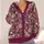 Vintage Raspberry Floral Blooms for Everyday Layering, Garden Brunch, and Cottage Style All-over Print Knitted Cardigan - 4