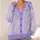 Lavender Floral Layering Style for Relaxed Everyday Outfits and Spring Weekend Wear All-over Print Knitted Cardigan - 4