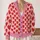 Red Heart Motif Valentine Layering Style for Women, Romantic Autumn Weekend Wear Looks All-over Print Knitted Cardigan - 2