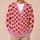 Red Heart Motif Valentine Layering Style for Women, Romantic Autumn Weekend Wear Looks All-over Print Knitted Cardigan - 6