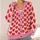 Red Heart Motif Valentine Layering Style for Women, Romantic Autumn Weekend Wear Looks All-over Print Knitted Cardigan - 4