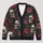 Skull Rose Botanical Motifs for Autumn Layering, Alternative Women's Gothic Style All-over Print Knitted Cardigan - 1