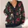 Skull Rose Botanical Motifs for Autumn Layering, Alternative Women's Gothic Style All-over Print Knitted Cardigan - 4