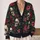 Skull Rose Botanical Motifs for Autumn Layering, Alternative Women's Gothic Style All-over Print Knitted Cardigan - 2