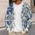 Navy Blue Floral Leaves for Relaxed Everyday Layering and Cottage Garden Style Wardrobe All-over Print Knitted Cardigan - 5