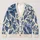 Navy Blue Floral Leaves for Relaxed Everyday Layering and Cottage Garden Style Wardrobe All-over Print Knitted Cardigan - 1