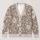Ivory Botanical Blossoms on Taupe Plaid for Cozy Everyday Layering and Weekend Style All-over Print Knitted Cardigan - 1