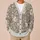 Ivory Botanical Blossoms on Taupe Plaid for Cozy Everyday Layering and Weekend Style All-over Print Knitted Cardigan - 6