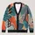 Abstract Coral Teal Organic Shapes for Office Layers and Weekend Street Style Women All-over Print Knitted Cardigan - 1