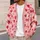 Red White Heart Valentine Motif for Romantic Everyday Layering, Women's Sweet Style All-over Print Knitted Cardigan - 5