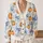 Pumpkin And Blue Bow Autumn Style For Halloween Gatherings And Cozy Days For Women All-over Print Knitted Cardigan - 2