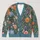 Teal Botanical Blooms For Relaxed Autumn Layering And Everyday Feminine Style Wardrobe All-over Print Knitted Cardigan - 1