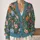 Teal Botanical Blooms For Relaxed Autumn Layering And Everyday Feminine Style Wardrobe All-over Print Knitted Cardigan - 2