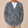 Blue Gray Paisley Florals for Relaxed Everyday Layering and Youthful Weekend Style All-over Print Knitted Cardigan - 6