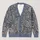 Blue Gray Paisley Florals for Relaxed Everyday Layering and Youthful Weekend Style All-over Print Knitted Cardigan - 1