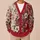Burgundy Paisley Florals for Relaxed Autumn Layering and Everyday Bohemian Weekend Style All-over Print Knitted Cardigan - 6