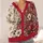 Burgundy Paisley Florals for Relaxed Autumn Layering and Everyday Bohemian Weekend Style All-over Print Knitted Cardigan - 4