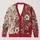 Burgundy Paisley Florals for Relaxed Autumn Layering and Everyday Bohemian Weekend Style All-over Print Knitted Cardigan - 1