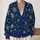 Gold Snowflakes on Midnight Blue for Festive Winter Layering and Holiday Gatherings All-over Print Knitted Cardigan - 2