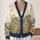 Bohemian Wildflower Meadow with Folk Bands for Vacation Layering, Women's Everyday Style All-over Print Knitted Cardigan - 2
