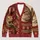 Christmas Cat Holding Wine Glass for Cozy Holiday Gatherings, Women’s Seasonal Gift All-over Print Knitted Cardigan - 1