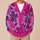 Vibrant Magenta Floral Blooms for Colorful Everyday Layering, Artful Style, and Women All-over Print Knitted Cardigan - 6