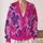 Vibrant Magenta Floral Blooms for Colorful Everyday Layering, Artful Style, and Women All-over Print Knitted Cardigan - 2