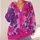Vibrant Magenta Floral Blooms for Colorful Everyday Layering, Artful Style, and Women All-over Print Knitted Cardigan - 4