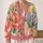 Vintage Impressionist Floral Blooms for Office Casual Fall Layering Women's Wardrobe All-over Print Knitted Cardigan - 2