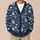 Navy Floral Botanical Motifs for Casual Layering and Everyday Women's Weekend Style All-over Print Knitted Cardigan - 6