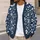 Navy Floral Botanical Motifs for Casual Layering and Everyday Women's Weekend Style All-over Print Knitted Cardigan - 5