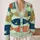 Colorful Fish Motifs for Coastal Everyday Layering, Relaxed Sea Lover Style Outfits All-over Print Knitted Cardigan - 2