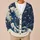 Indigo Ocean Waves With Japanese Coastal Style For Relaxed Everyday Layering Women All-over Print Knitted Cardigan - 6
